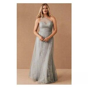 NWT Anthropologie BHLDN Hayley Paige Phoebe Dress Size 10 Gray Silver Sweetheart